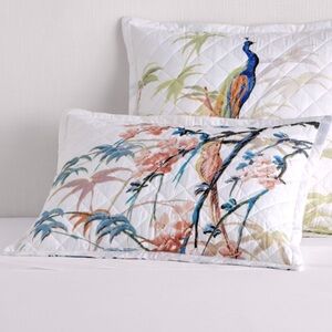 🦚Williams Sonoma🦚1 Painted Peacock Quilted Standard Sham